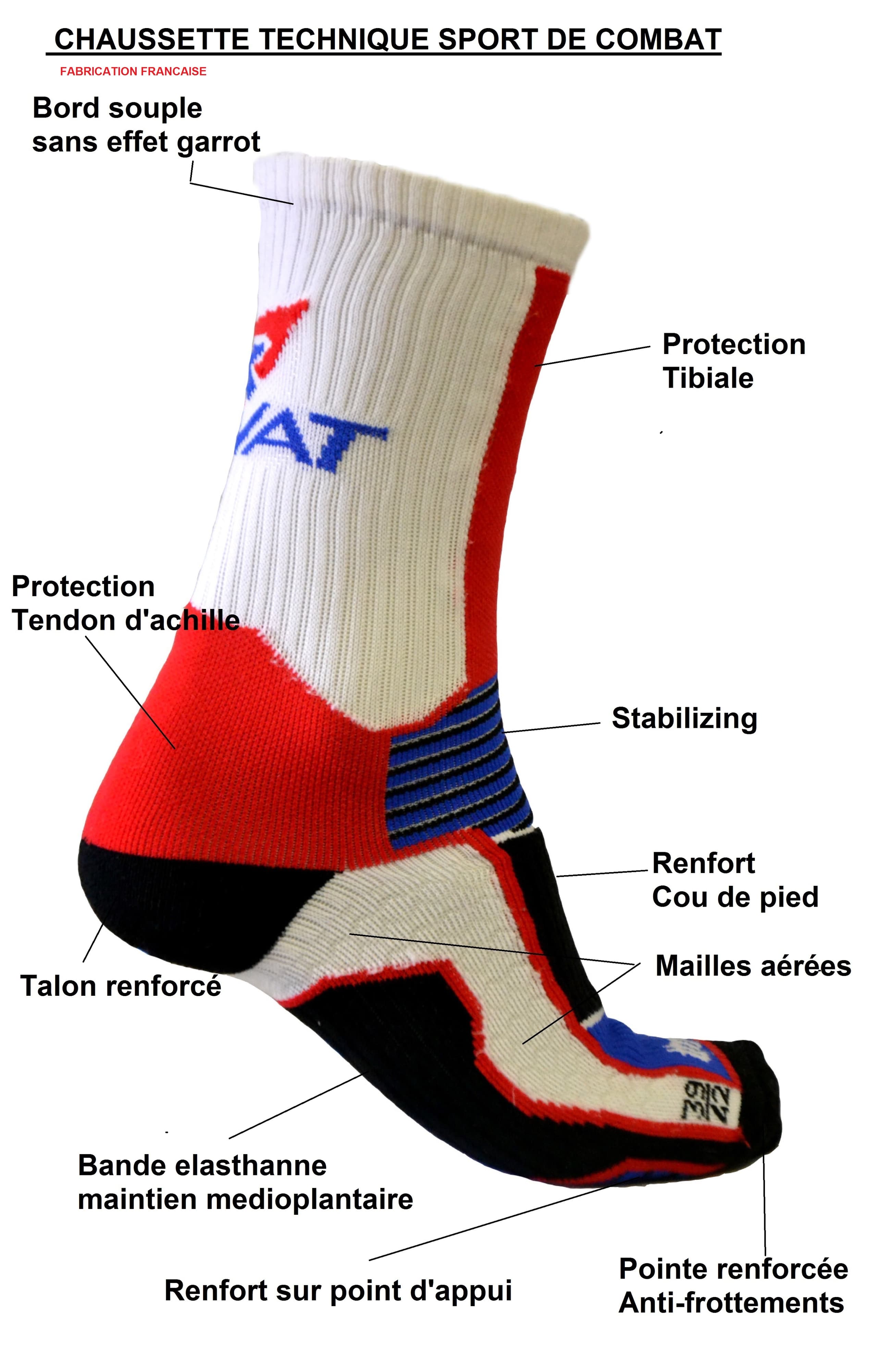 Chaussette Rivat sport de combat Blanche - Image 2