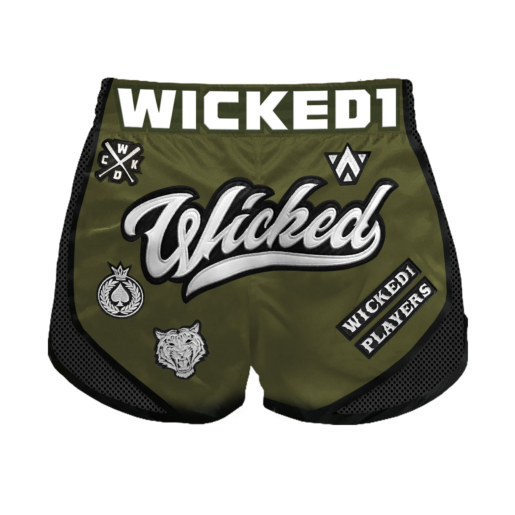 Short de Boxe Thaï Wicked One Squad Kaki