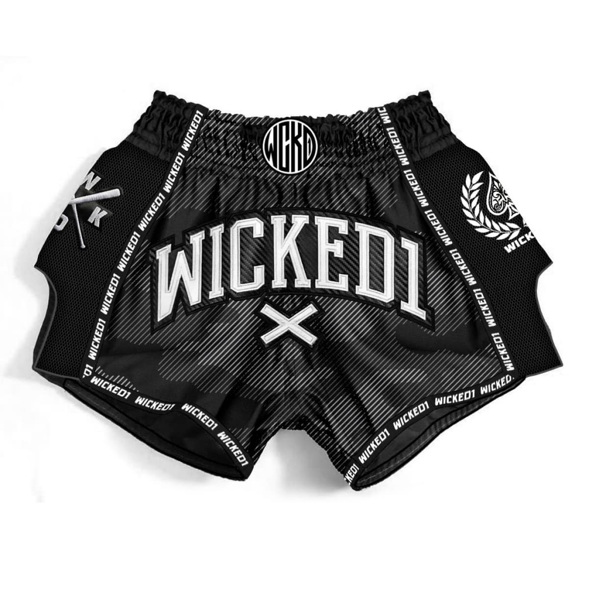 Short de Boxe Thaï Wicked One MT/KICK  Camo/Noir