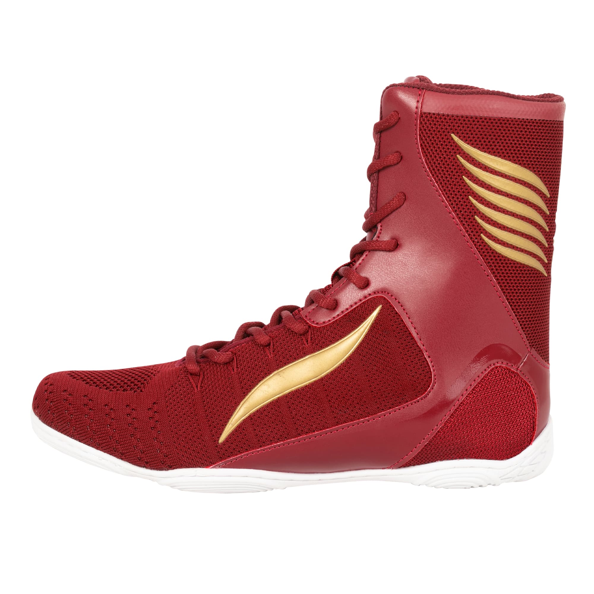 Chaussures de Boxe ELION Rapide Bordeaux/Or - Image 7