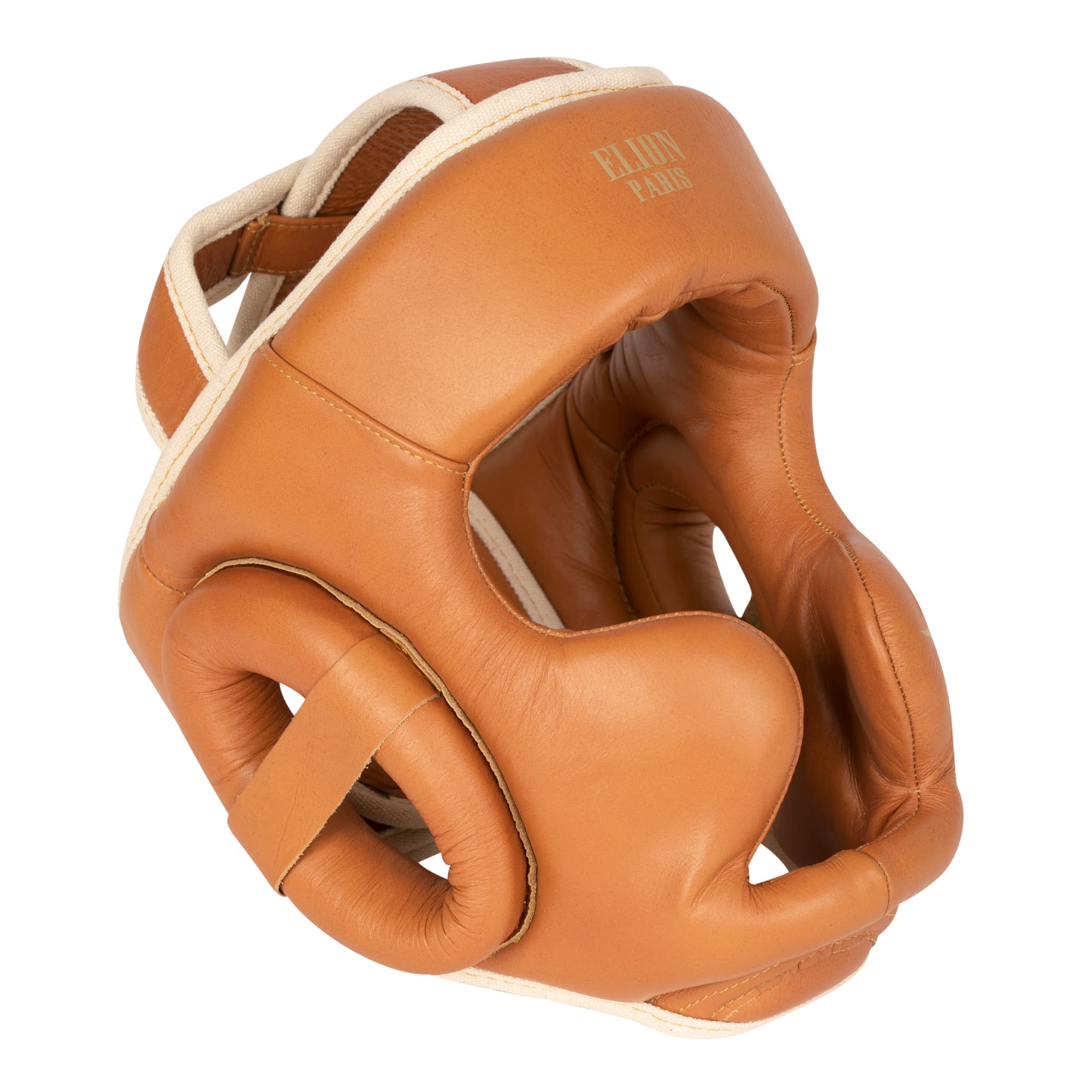 Casque de boxe ELION Paris Cuir Marron Vintage