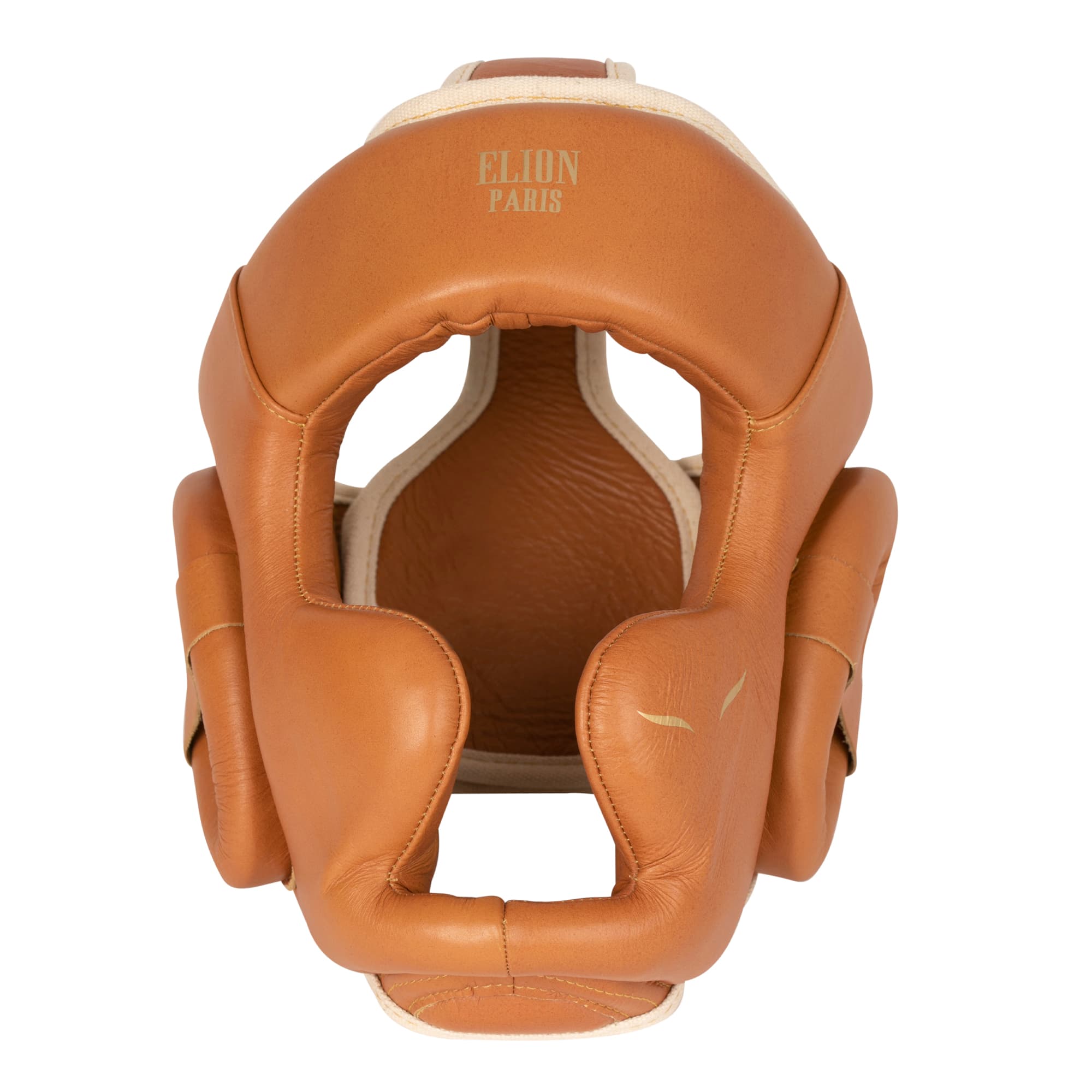 Casque de boxe ELION Paris Cuir Marron Vintage - Image 2