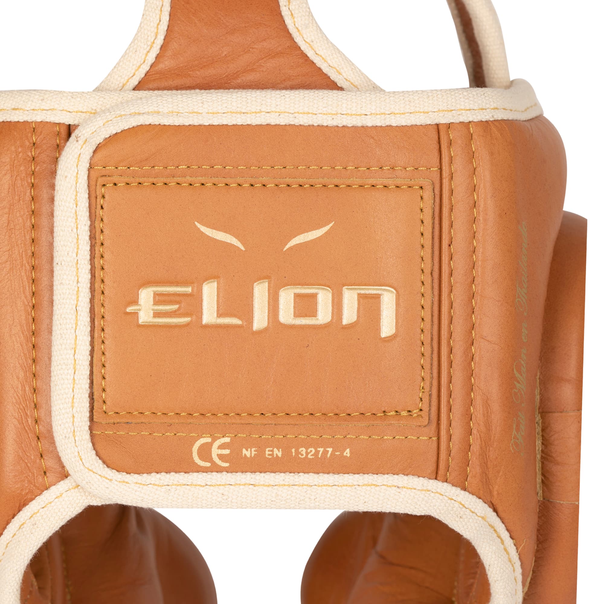 Casque de boxe ELION Paris Cuir Marron Vintage - Image 3