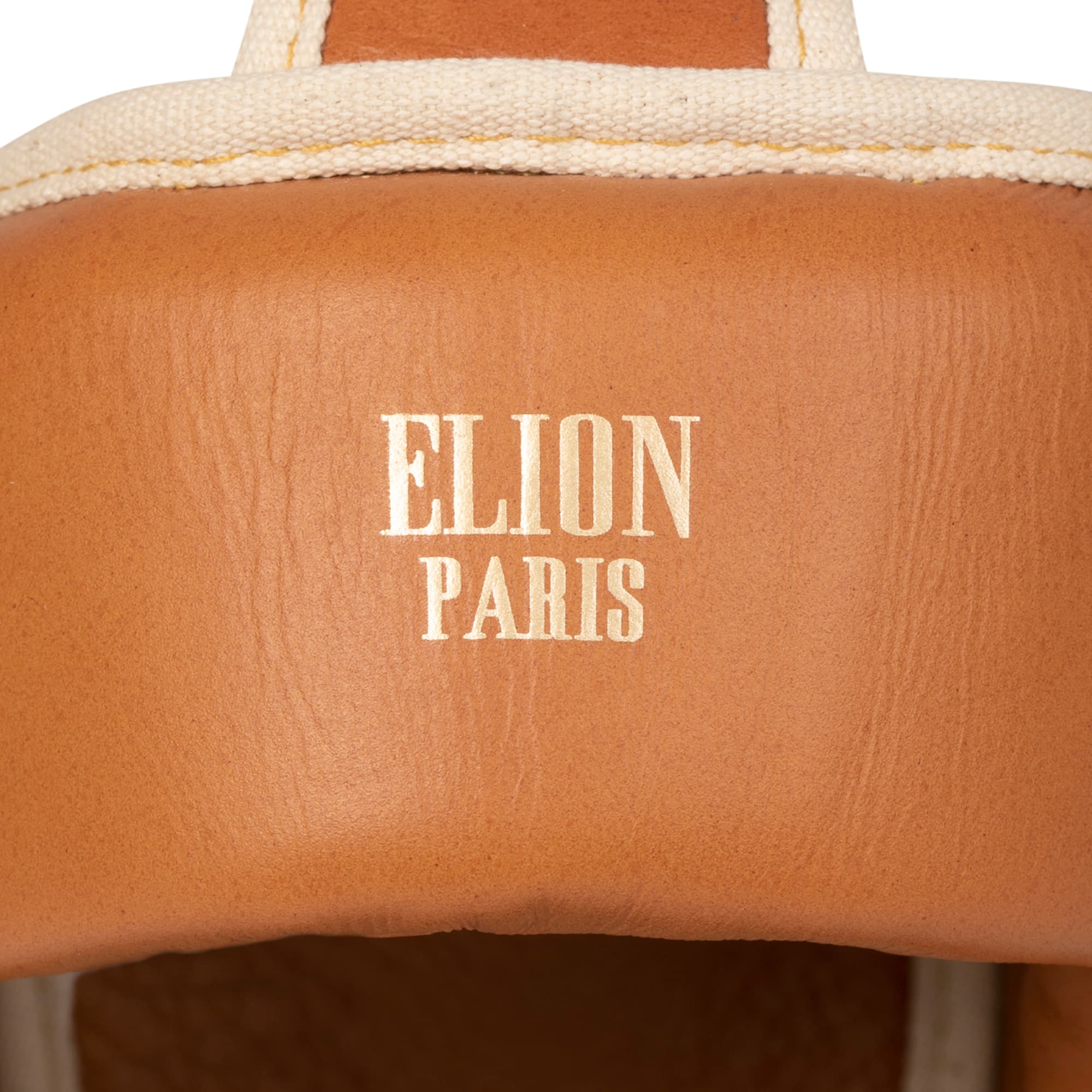 Casque de boxe ELION Paris Cuir Marron Vintage - Image 4