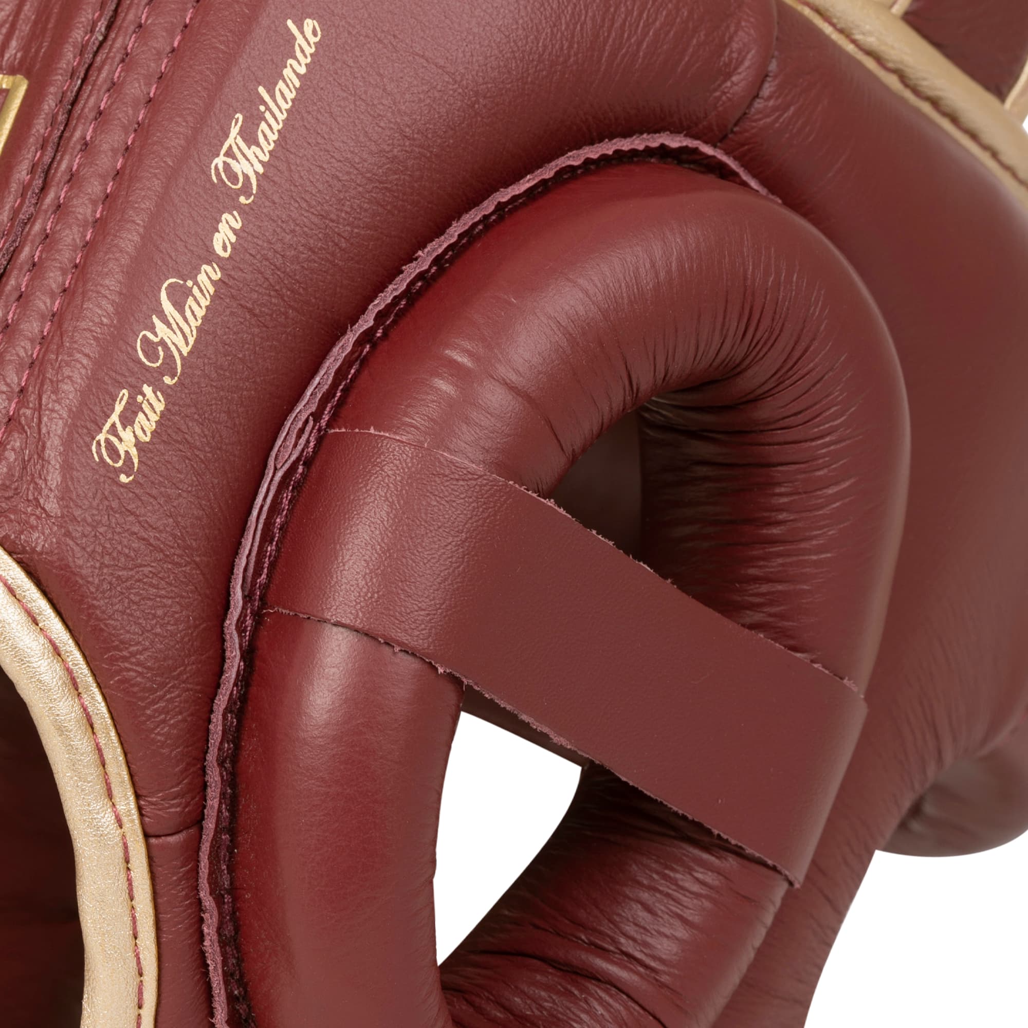 Casque de boxe ELION Paris Cuir Bordeaux Vintage - Image 5