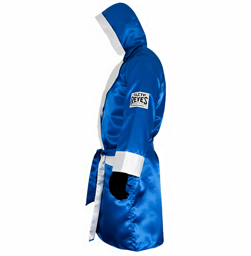 Peignoir de boxe capuche REYES Bleu/Blanc - Image 2