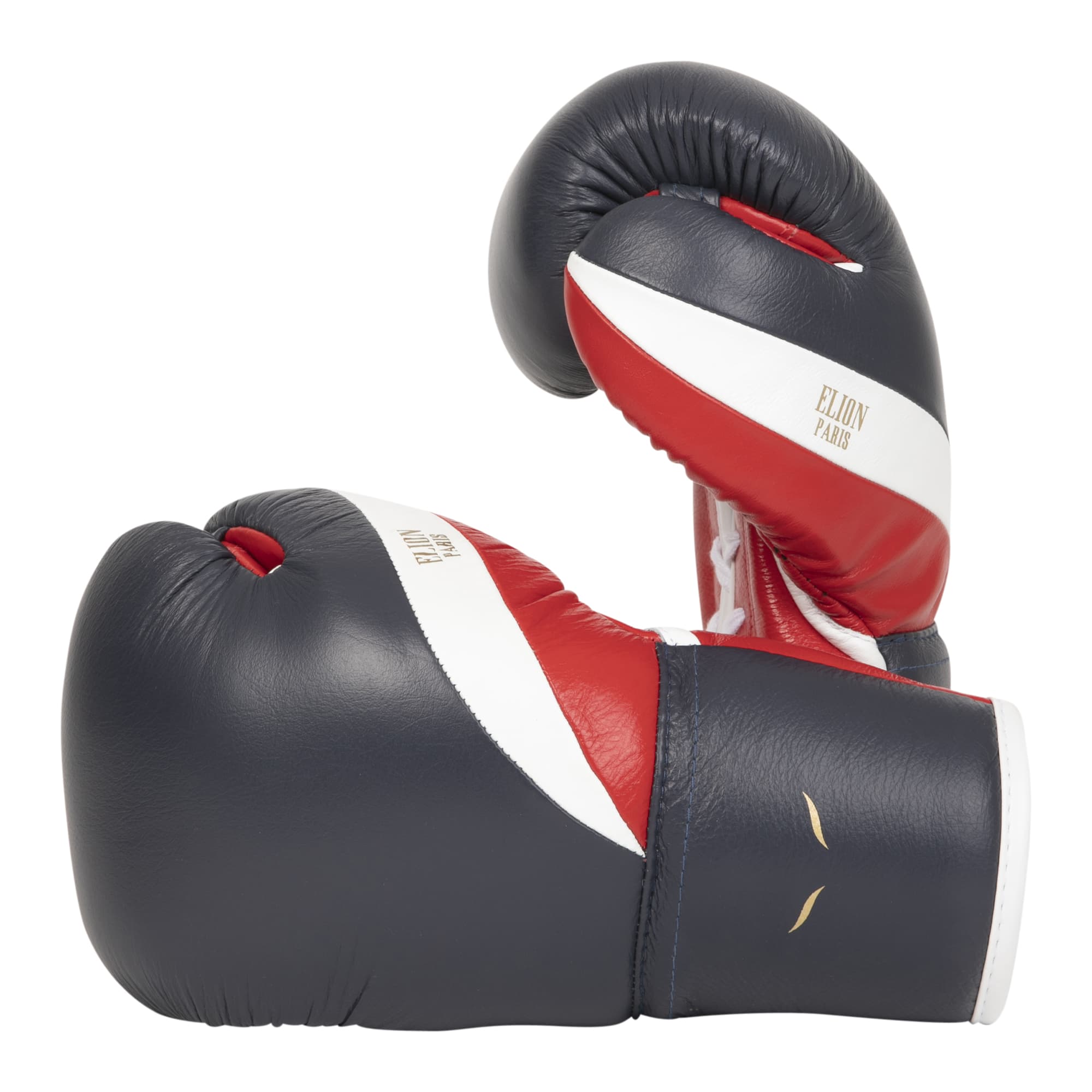 Gants de boxe à lacets ELION Paris Elegant Cuir Rouge - Blanc - Bleu - Image 2