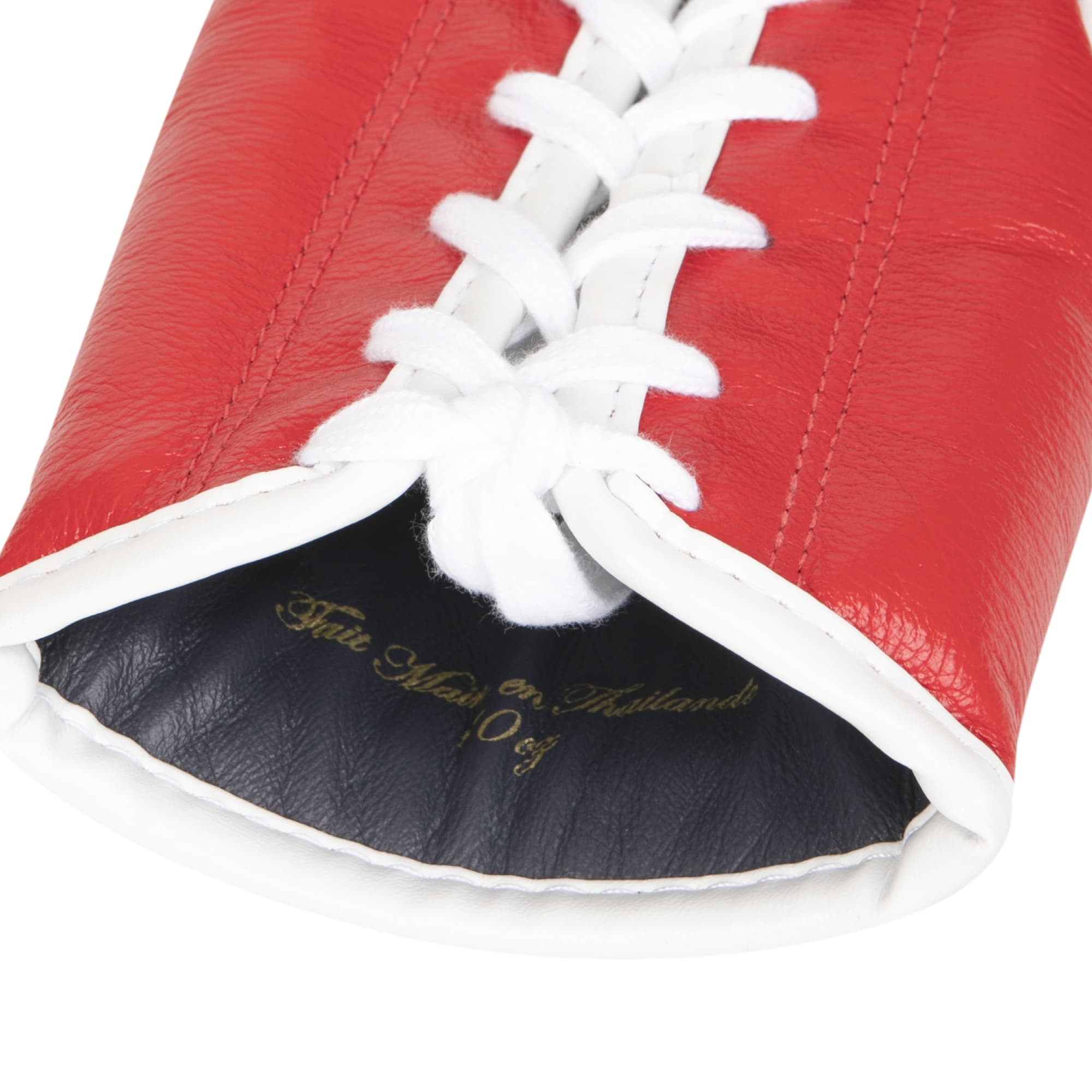Gants de boxe à lacets ELION Paris Elegant Cuir Rouge - Blanc - Bleu - Image 5