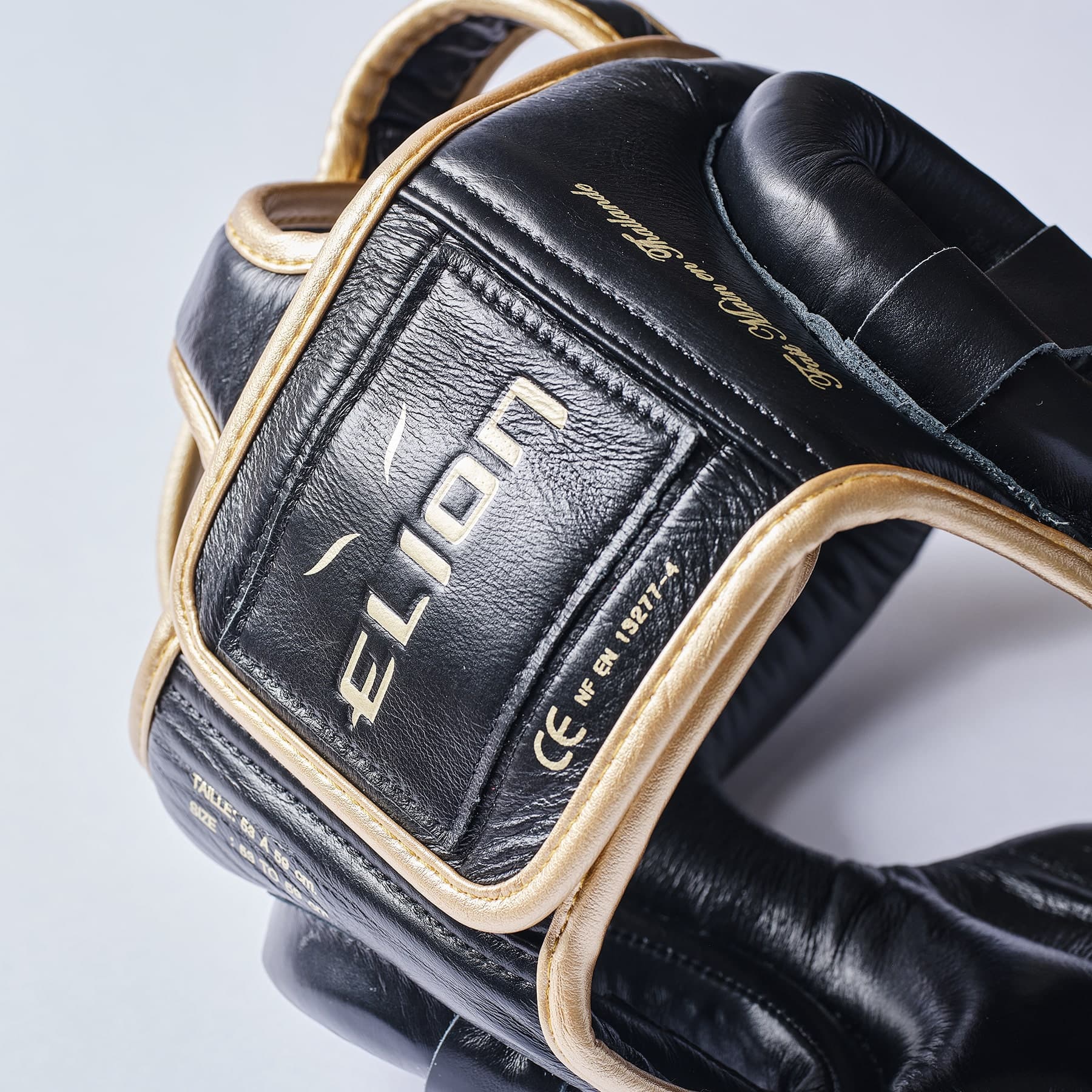 Casque de boxe ELION Paris Cuir Noir/Or - Image 3