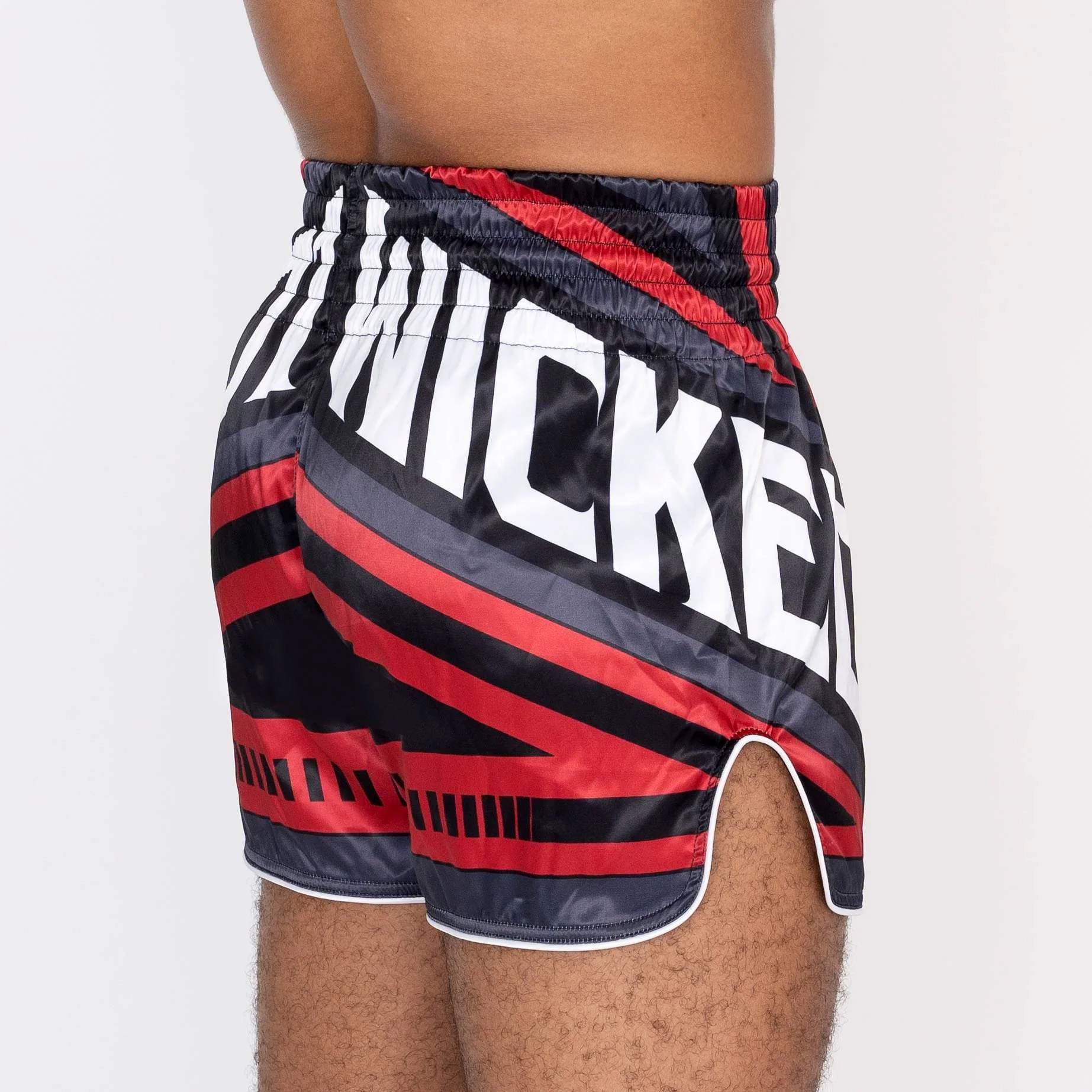 Short de Boxe Thaï Wicked One DISTRICT Gris/Rouge - Image 3