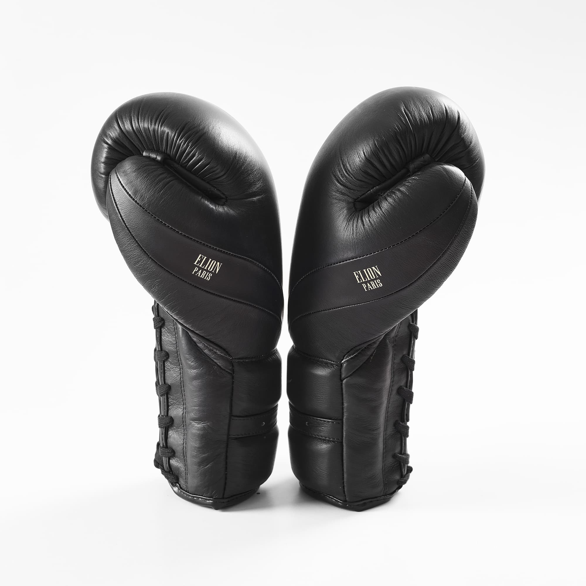 Gants de boxe d'entrainement à lacets ELION Paris Elegant Cuir Noir - Image 4