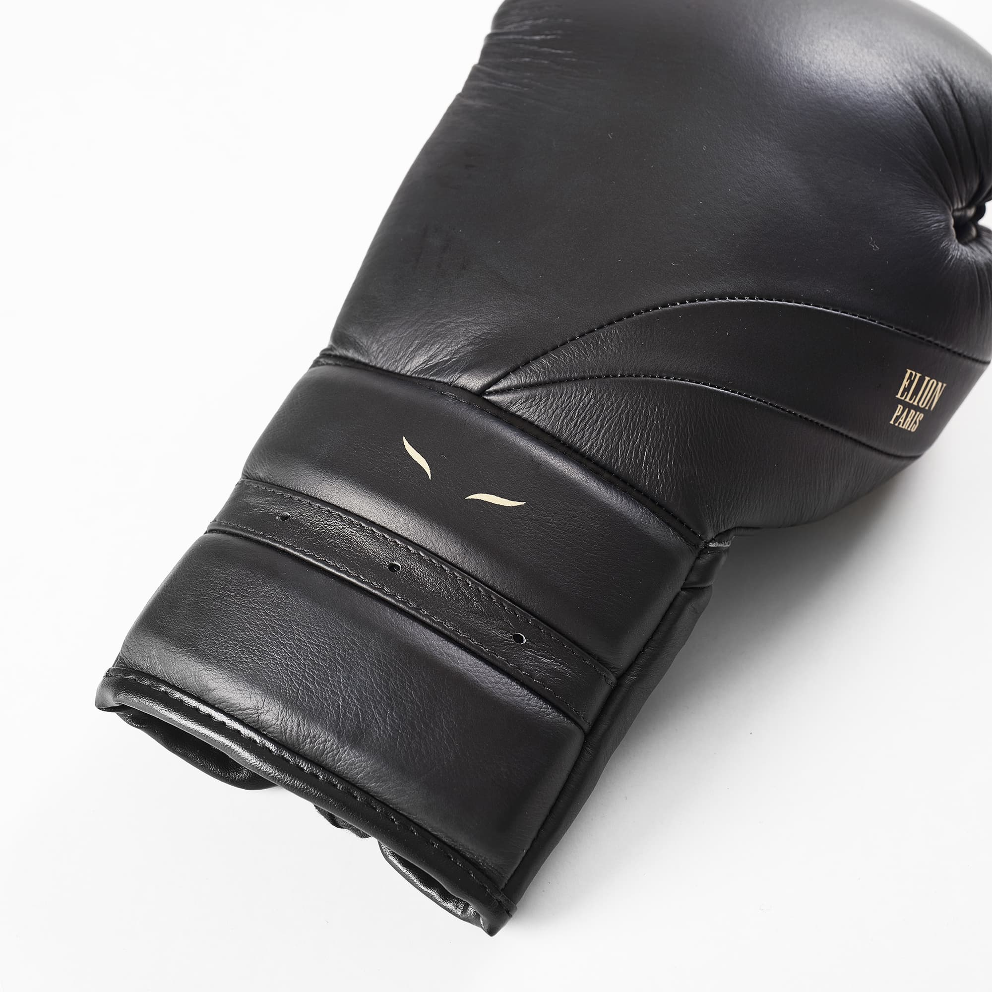 Gants de boxe d'entrainement à lacets ELION Paris Elegant Cuir Noir - Image 5