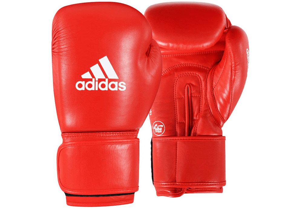 Gants de boxe amateur ADIDAS FFB AIBA Cuir Rouge