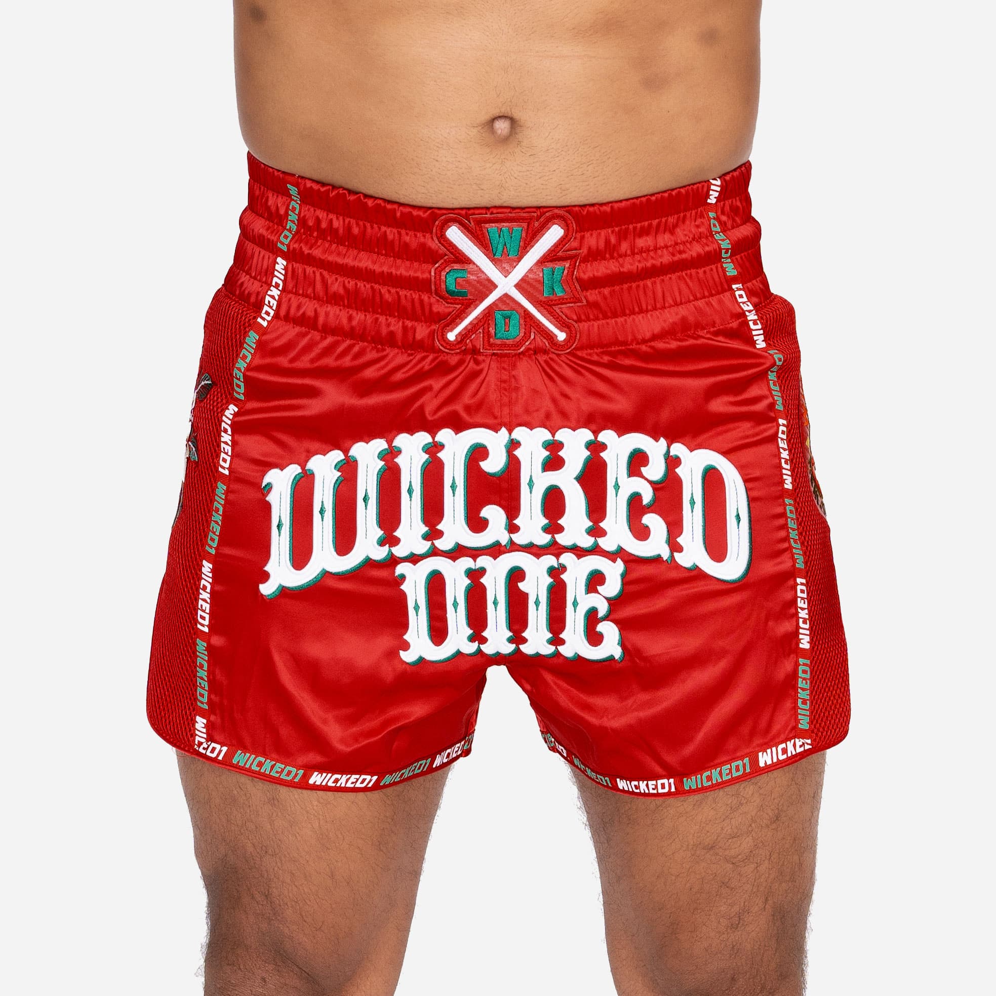 Short de Boxe Thaï Wicked BANDIDO ROUGE - Image 3