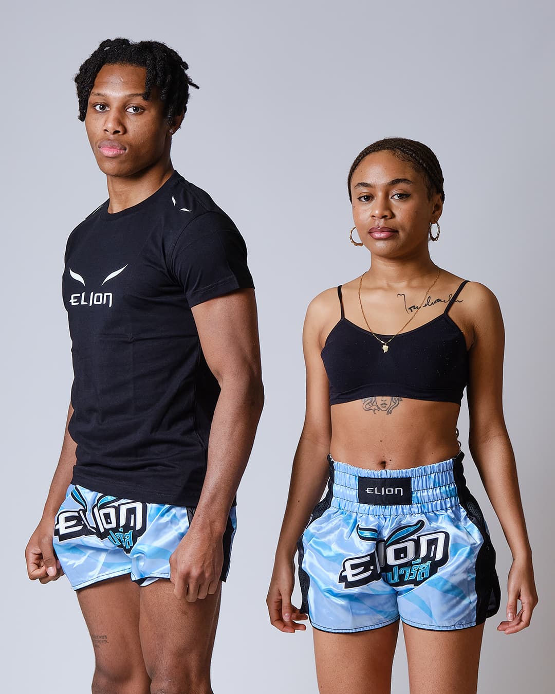 Short de Boxe Thaï ELION Raja-Sky Blue - Image 5