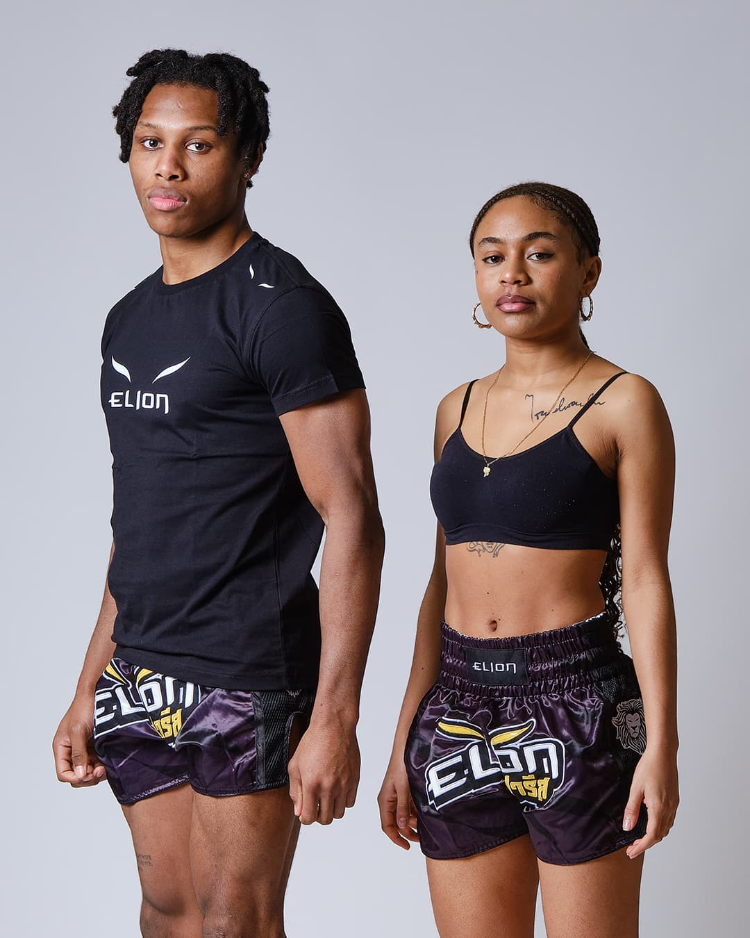 Short de Boxe Thaï ELION Raja - Noir - Image 5
