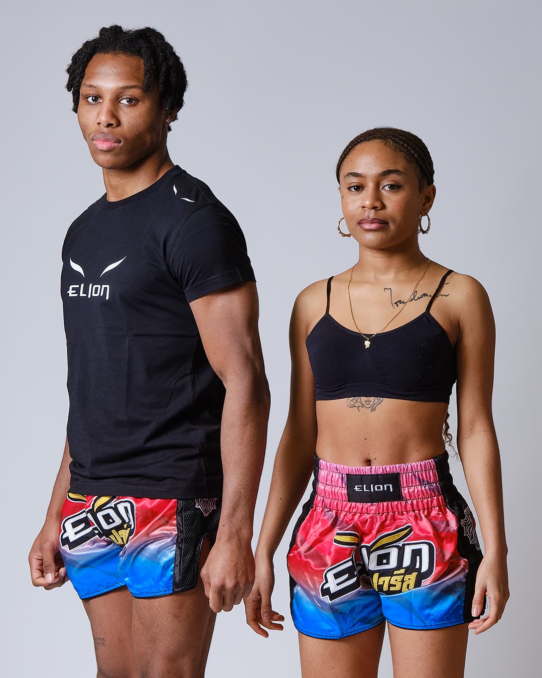 Short de Boxe Thaï ELION Raja-Rouge/Bleu - Image 5