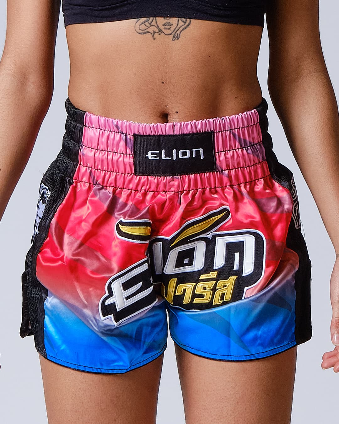 Short de Boxe Thaï ELION Raja-Rouge/Bleu - Image 6