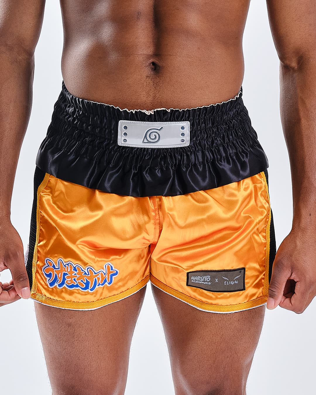 Short de Boxe Thaï NARUTO X ELION NARUTO Noir/Orange