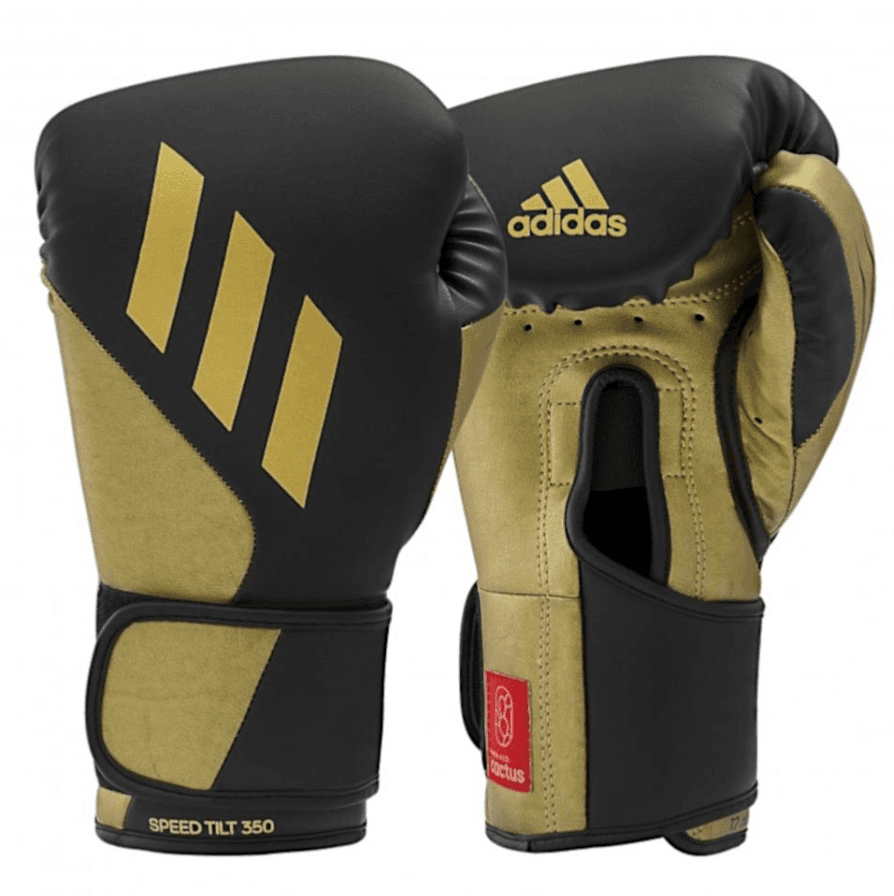Gants de boxe d'entrainement ADIDAS SPEED TILT 350 NOIR/OR  CACTUS