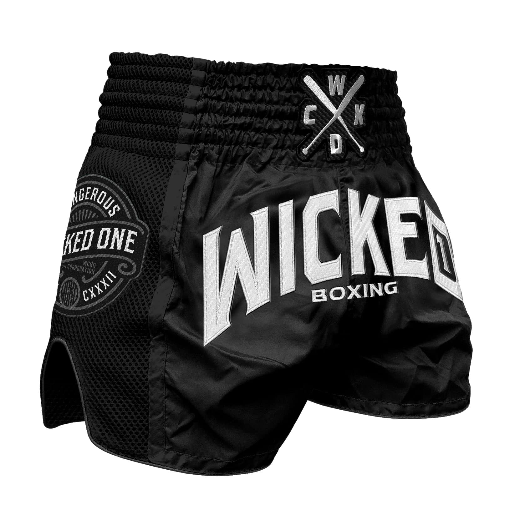 Short de Boxe Thaï Wicked BLOCK Noir
