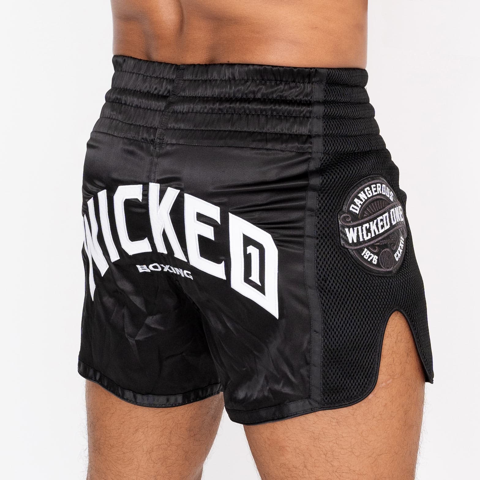 Short de Boxe Thaï Wicked BLOCK Noir - Image 3