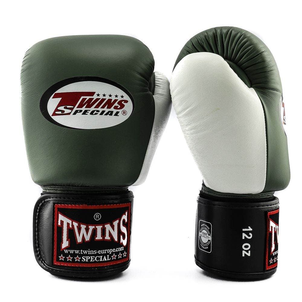 Gants de Boxe d'entrainement TWINS BGVL4  Kaki/Blanc