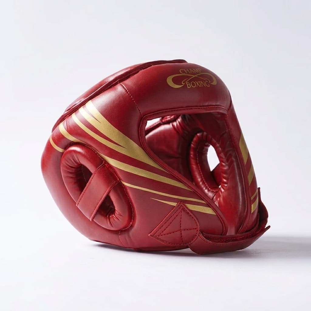 Casque CHAMPBOXING Face Ouverte - Rouge/Or