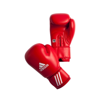 Gants de boxe amateur ADIDAS AIBA cuir Rouge