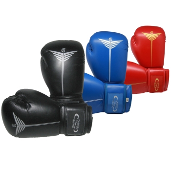Gants de Boxe d'entrainement CHAMPBOXING - Noir - Rouge - Bleu