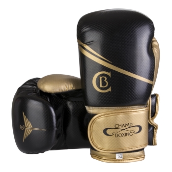 Gants de Boxe d'entrainement CHAMPBOXING CARBONE - Noir/Or