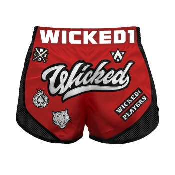 Short de Boxe Thaï Wicked One Squad Rouge