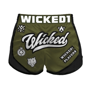  Short de Boxe Thaï Wicked One Squad Kaki