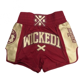  Short de Boxe Thaï Wicked One Shinning Bordeaux  et Or