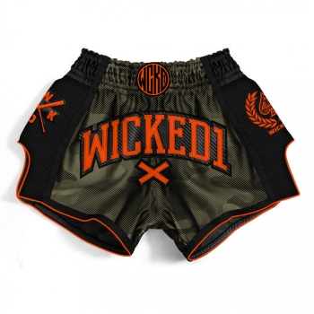  Short de Boxe Thaï Wicked One MT/KICK  Camo/Kaki