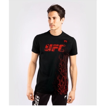 T-SHIRT MANCHES COURTES EN COTON HOMME UFC VENUM AUTHENTIC FIGHT WEEK - NOIR/ROUGE 000052