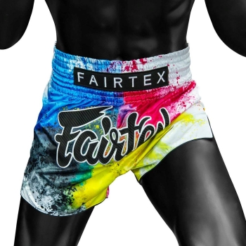 Short de Boxe Thaï FAIRTEX BS1937 WHITE ACID JAZZ