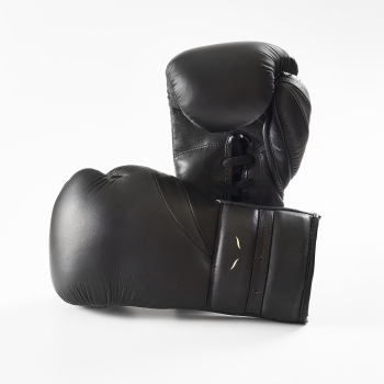 Gants de boxe d'entrainement à lacets ELION Paris Elegant Cuir Noir