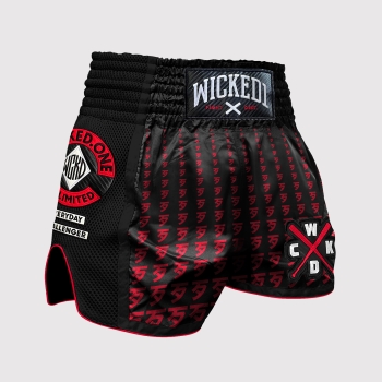 Short de Boxe Thaï Wicked INFINITIT Noir/Rouge
