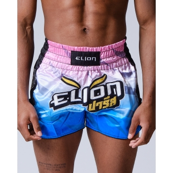 Short de Boxe Thaï ELION Raja - Rose/Blanc/Bleu
