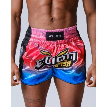 Short de Boxe Thaï ELION Raja-Rouge/Bleu
