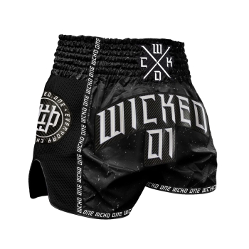 Short de Boxe Thaï Wicked One Shadow Noir