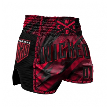 Short de Boxe Thaï Wicked One OFFENSIVE BLACK/ROUGE