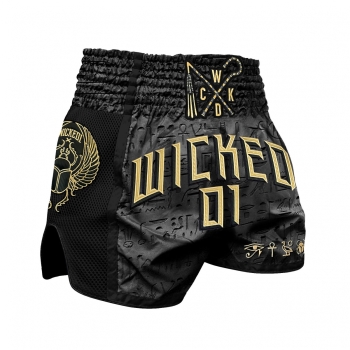 Short de Boxe Thaï Wicked One PHARAO BLACK/GOLD