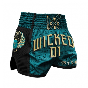 Short de Boxe Thaï Wicked One PHARAO TURQUOISE/GOLD