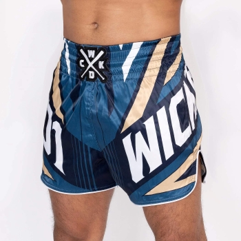 Short de Boxe Thaï Wicked One DISTRICT Navy/Gold