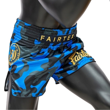 Short de Boxe Thaï FAIRTEX BS1917 GOLDEN JUBILEE "SOLID" BLUE CAMO