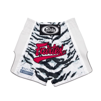 Short de Boxe Thaï FAIRTEX BSK2103 "TIGER" WHITE