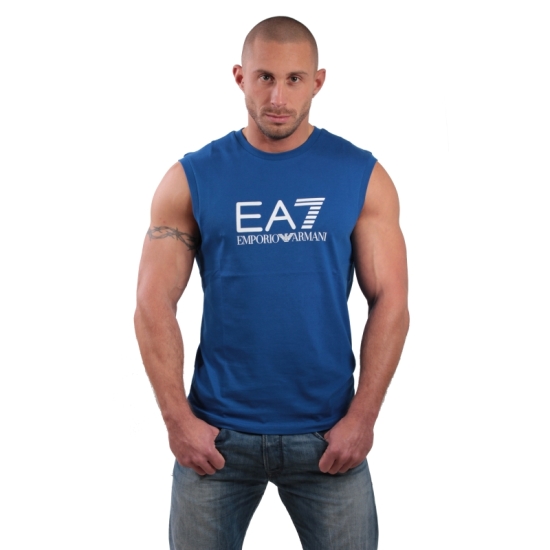 Tshirt manches courtes ARMANI EA7 Train Big logo - Bleu