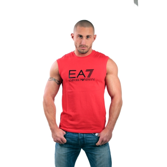 Tshirt manches courtes ARMANI EA7 Train Big logo - Rouge